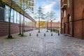 Deserted Cobbled Street Closed to Cars Royalty Free Stock Photo