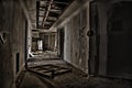 Deserted corridor in an abandoned high-rise building Royalty Free Stock Photo