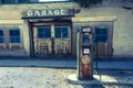 Deserted Garage and gas station in Utah off Interstate. Vacant, fuel