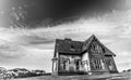 Deserted haunted house in Black and white