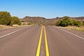 Deserted highway in desert. Royalty Free Stock Photo