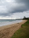 Deserted Hukilau Beach in Laie, North Shore Oahu, Hawaii Royalty Free Stock Photo