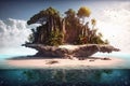 A Deserted Island With Hidden Treasures And Buried Secrets. Generative AI