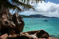 Deserted island landscape with crystal water Royalty Free Stock Photo