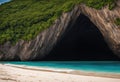 A deserted island with a mysterious cave