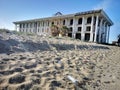 A deserted beach by the Mediterranean Sea