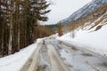 Deserted Mountain Road in Winter