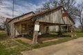 Deserted old ice cream general store along Texas highway in Eastern. Bents, front Royalty Free Stock Photo