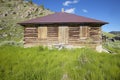 Deserted old prairie log cabin in Centennial Valley near Lakeview, MT Royalty Free Stock Photo