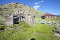 Deserted old prairie log cabin in Centennial Valley near Lakeview, MT Royalty Free Stock Photo