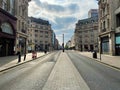Deserted Oxford Street London April 2020 during lockdown