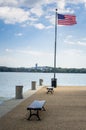 Empty Pier on the Potomac River on a Clear Autumn Morning Royalty Free Stock Photo