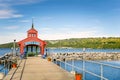 Deserted Pier on a Clear Autumn Day Royalty Free Stock Photo