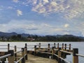 A deserted pier on  Lake Poso Royalty Free Stock Photo