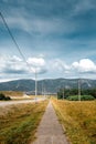 Deserted Promenade Along An Asphalt Road Overlooking The Mountains And Clouds. Picturesque Landscape. Gelendzhik, Russia