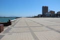 Deserted promenade along the sea in Novorossijsk