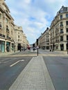 Deserted Regent Street London 2020 during lockdown