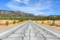 Deserted road in a majestic landscape in California Sierra Nevada on a sunny autumn day Royalty Free Stock Photo