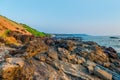 Deserted rocky shore of the Ocean