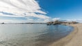 Rocky coastline and sandy beach of Cavallo island near Corsica Royalty Free Stock Photo