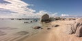 Rocky coastline and sandy beach at Cavallo island near Corsica Royalty Free Stock Photo