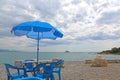 Deserted sea beach on a windy summer day Royalty Free Stock Photo