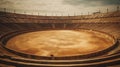 Deserted Spanish Bullfight Arena: A Glimpse into Traditional Bullring. Generative ai