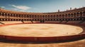 Deserted Spanish Bullfight Arena: A Glimpse into Traditional Bullring. Generative ai