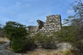 Deserted Stone Building Ruins in Arid Aruba Royalty Free Stock Photo