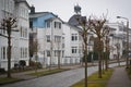 Deserted street of the resort town of Binz, Germany in winter.