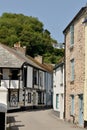 Deserted streets of Polperro Cornwall UK