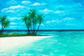 Deserted tropical beach island shore Royalty Free Stock Photo