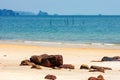 Deserted tropical sand beach in Asia Royalty Free Stock Photo