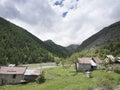 Deserted village along the road to col de la bonette in french alpes maritimes Royalty Free Stock Photo