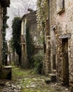 Deserted village of Apice Vecchio in Campania, Italy on a cloudy day