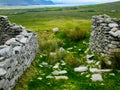 The deserted village at Slievemore, Achill, Mayo, Ireland Royalty Free Stock Photo