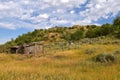 Deserted wooden old corral in the North Dakota Badlands near Medora Royalty Free Stock Photo