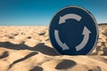 Desertification, trafiic sign Royalty Free Stock Photo