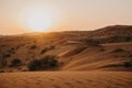 Deserts and Sand Dunes Landscape at Sunrise