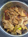 desi chicken karahi in cooking bowl