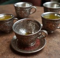 Desi empty kahva tea cup made of stainless steel Royalty Free Stock Photo