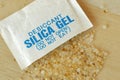 Desiccant silica gel beads with paper bag Royalty Free Stock Photo