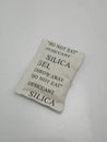 Desiccant silica gel pack in white pack Royalty Free Stock Photo