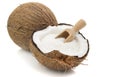 Desiccated Coconut and Wooden Scoop