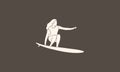 Minimalist Vector Illustration Surfer Royalty Free Stock Photo