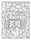 Motivational Inspirational Quotes Coloring Page. Positive Affirmative Quotes Coloring Page. Coloring Book Page Illustrations.