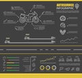 Infographic motorcycler service design flat set