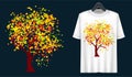 Design abstract illustration of falling flowers on t-shirts for selling clothes wallpaper posters