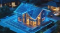 design ai analysis of advanced house blueprint design Royalty Free Stock Photo