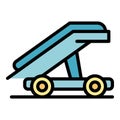 Design airplane stairs icon vector flat